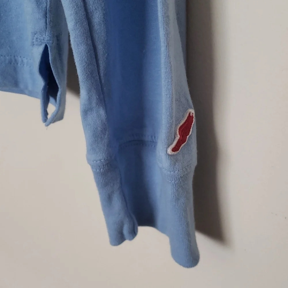 Unisex Hooded Light Blue Long Sleeve Top - Picture 7 of 13